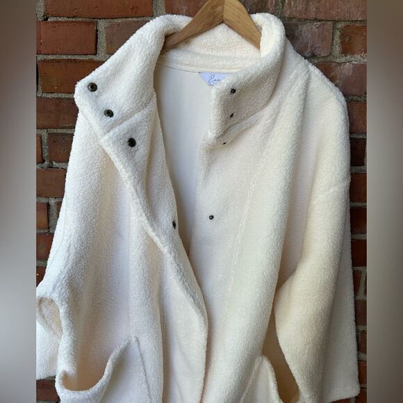 Encore by Idina Menzel Ivory Sherpa Coat - Picture 4 of 12